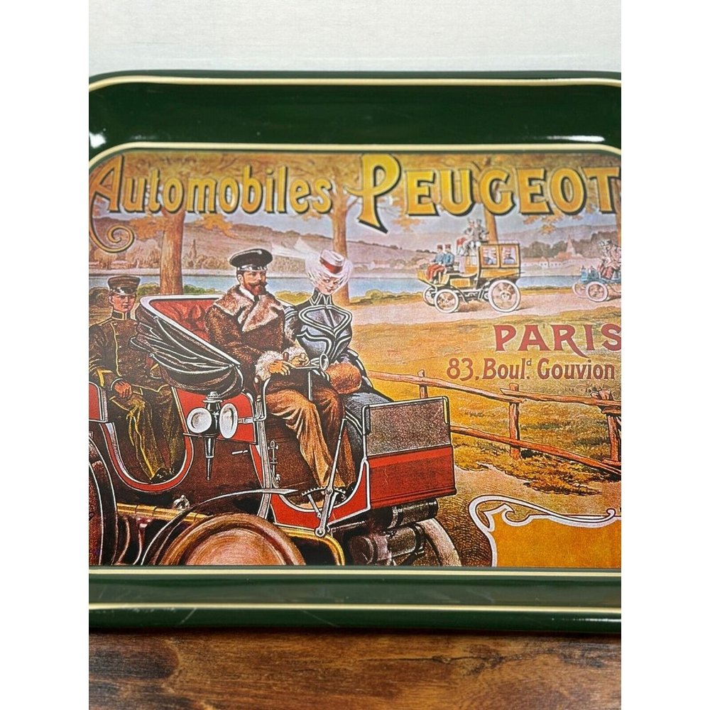 Vintage Automobiles Peugeot Dark‎ Green Tray Hong Kong EUC